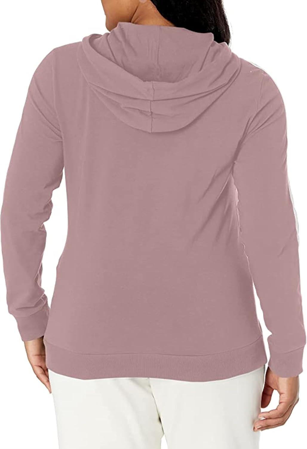 imageadidas womens Essentials Logo Fullzip HoodieWonder MauveWhite
