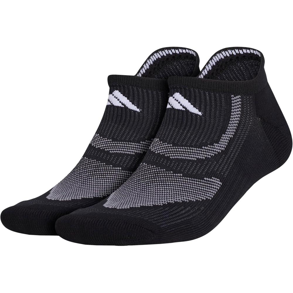 imageadidas Unisex Superlite Performance Tabbed No Show Running Socks with achilles protection 2PairBlackOnix GreyGrey