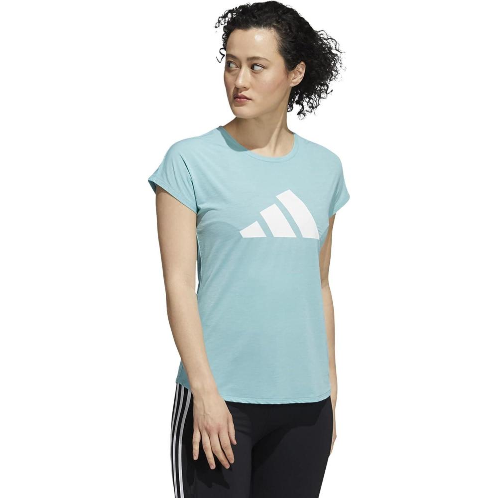imageadidas Womens 3Stripes Training TShirtMint ToneWhite