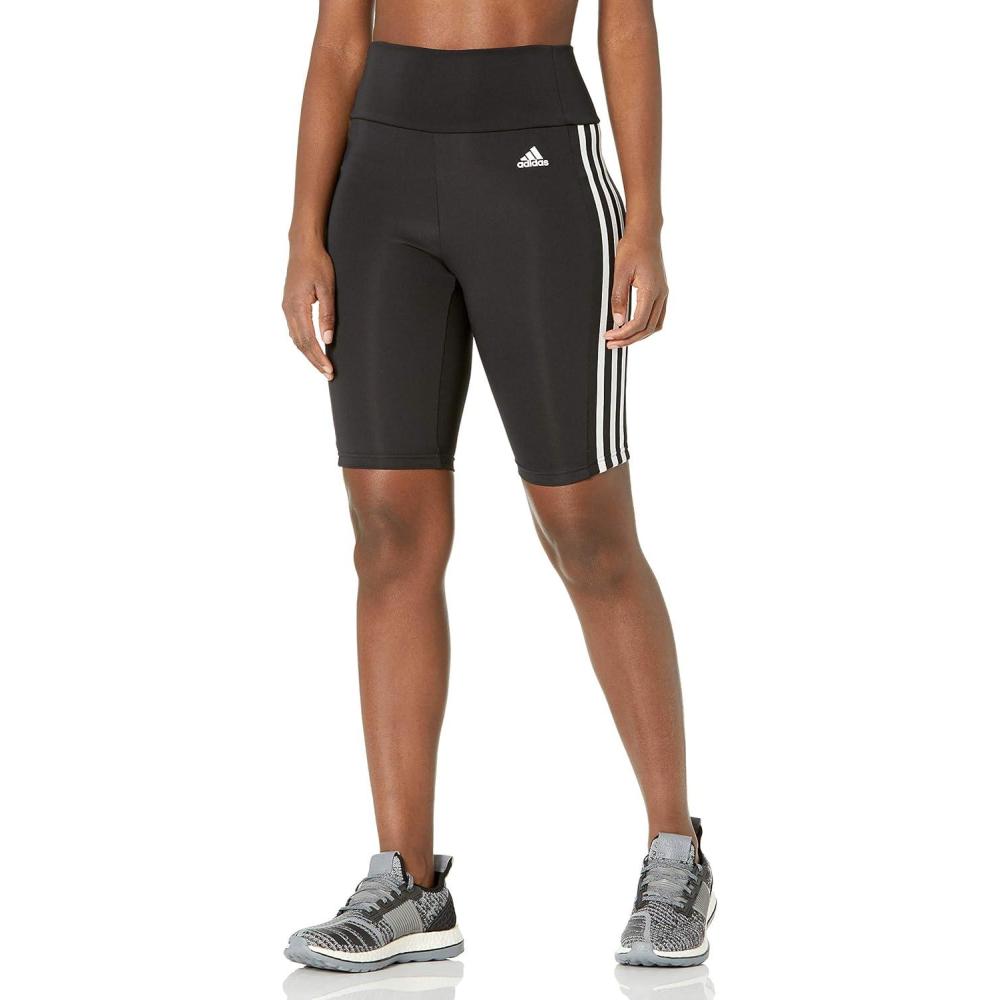 imageadidas Womens Designed 2 Move HighRise Short Sport TightsBlackWhite