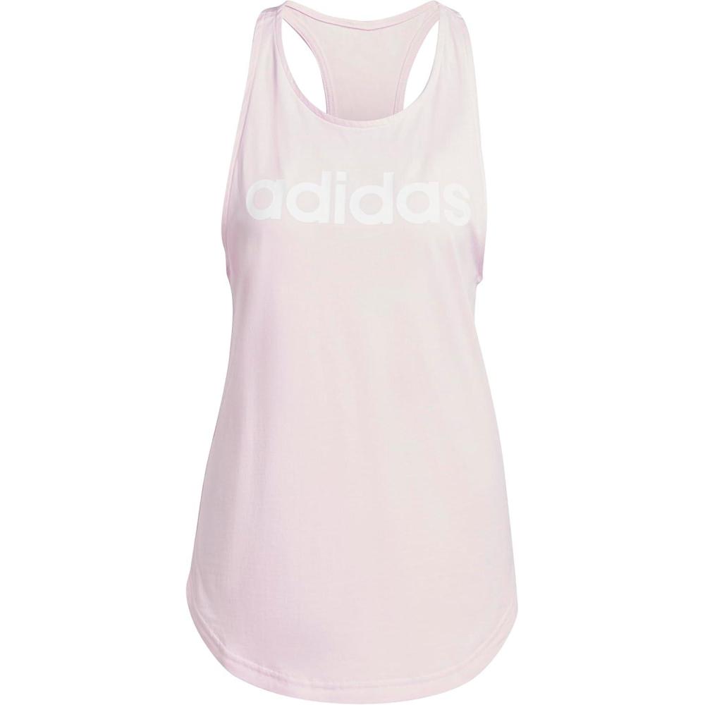imageadidas Womens Loungewear Essentials Loose Logo Tank TopClear PinkWhite