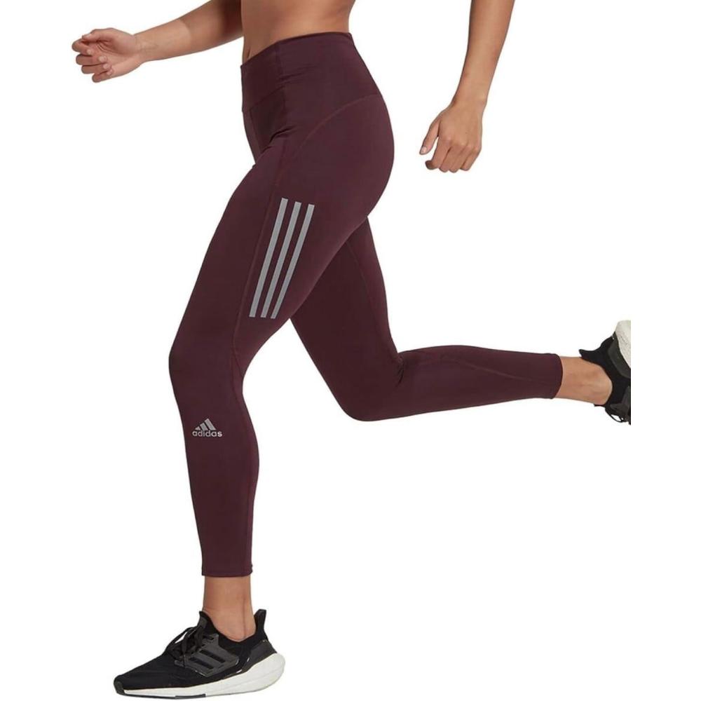 imageadidas Womens Own The Run 78 TightsShadow MaroonReflective Silver