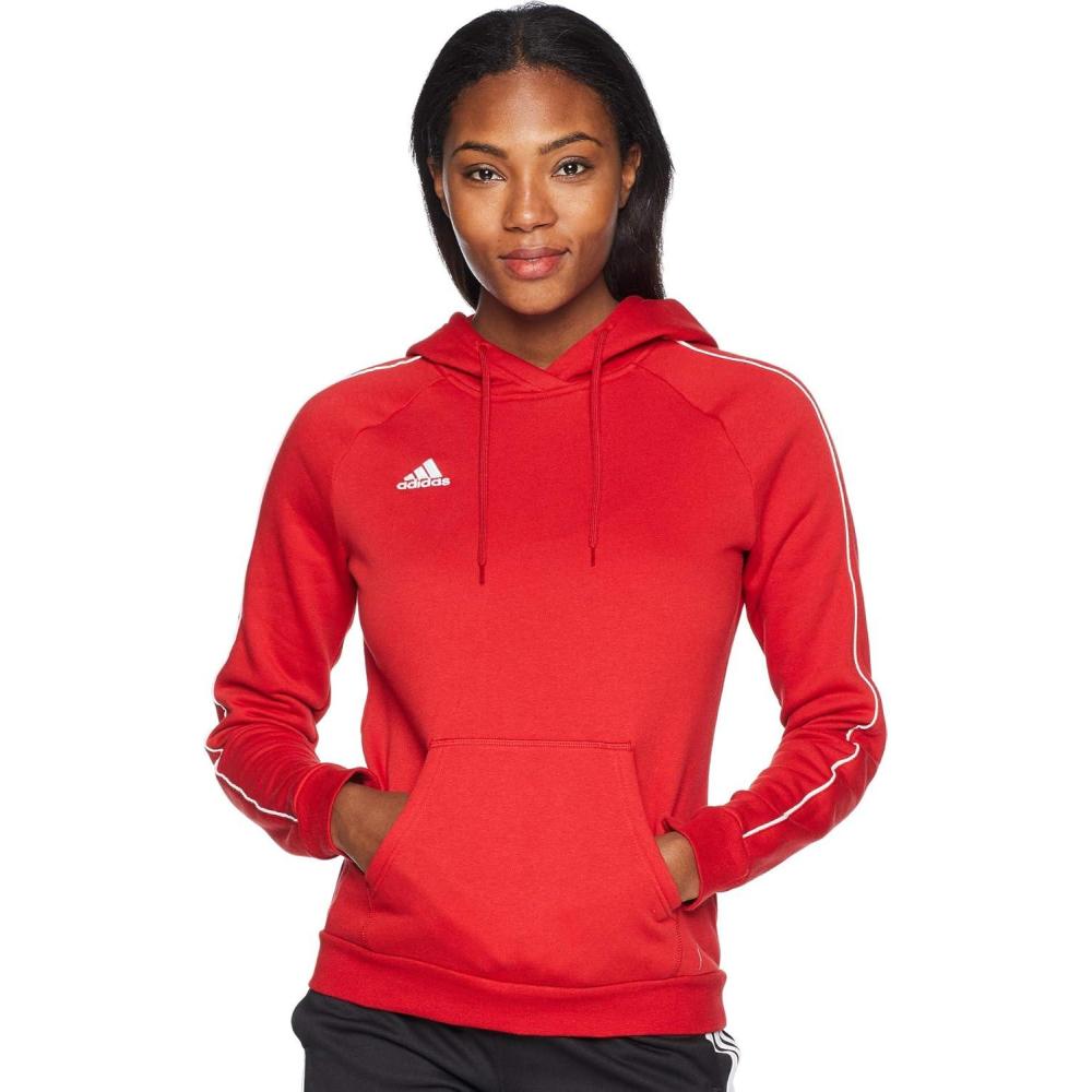 imageadidas womens Core 18 HoodiePower RedWhite
