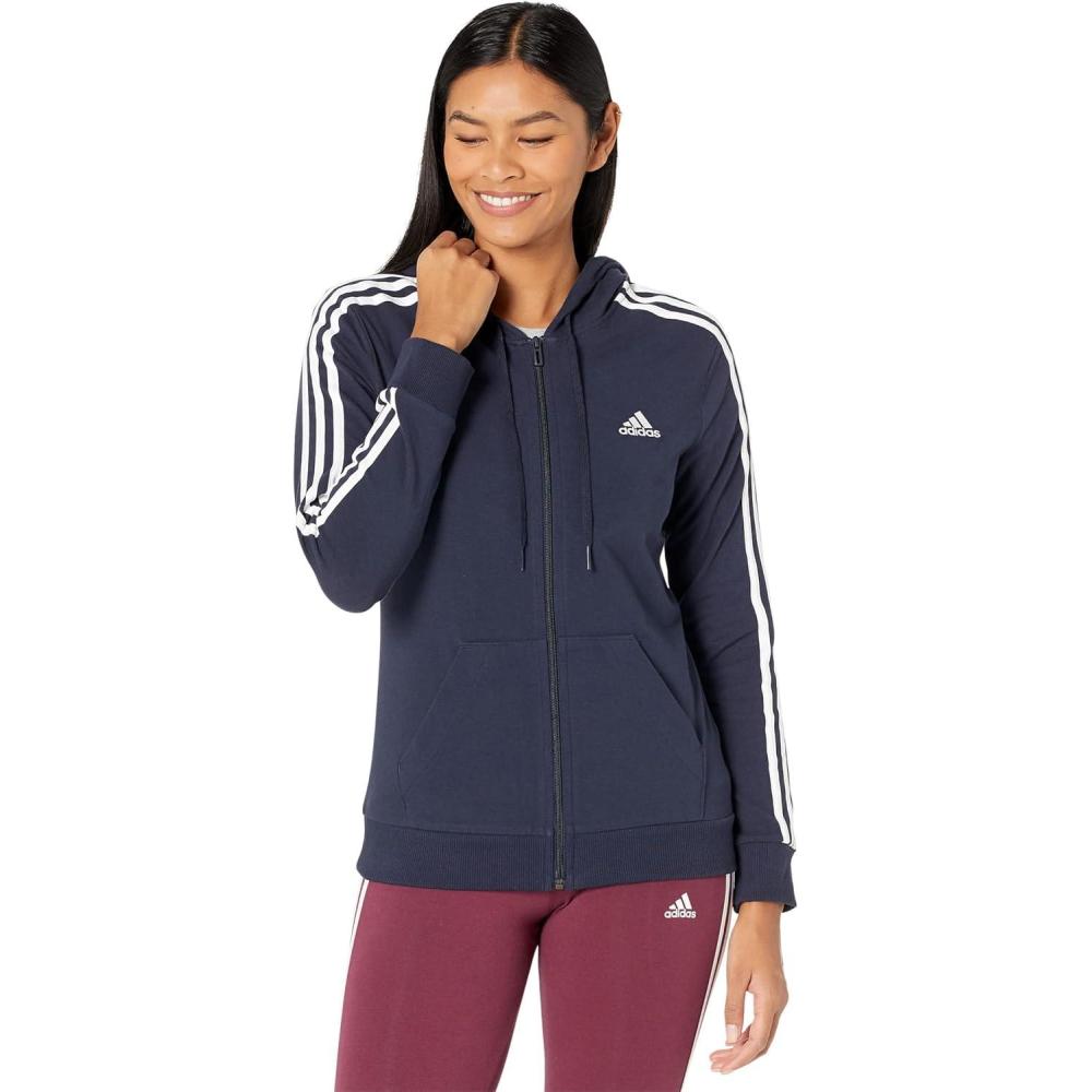 imageadidas womens Essentials Logo Fullzip HoodieLegend InkWhite