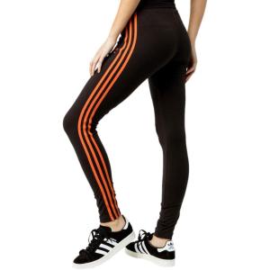 adidas Originals Women’s 3-Stripes Leggings(Black/Craft Orange)