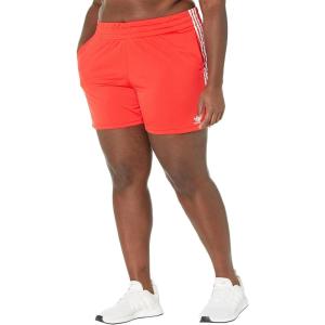 adidas Originals Women’s Plus Size 3-Stripes Shorts(Vivid Red)