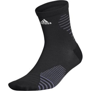 adidas Running Mid-Crew Socks (1-Pair)(Black/Onix Grey/Silver Reflective)