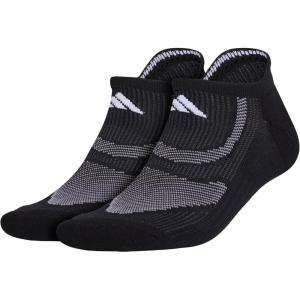 adidas Unisex Superlite Performance Tabbed No Show Running Socks with achilles protection (2-Pair)(Black/Onix Grey/Grey)