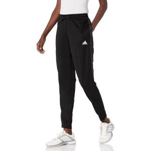 adidas Women’s Aeroready Sereno Cut 3-Stripes Slim Tapered Tracksuit Bottoms(Black/Grey/White)