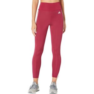 adidas Women’s High Rise 3-Stripes 7/8 Tights, Legend Ink/Semi Turbo(Legacy Burgundy/White)