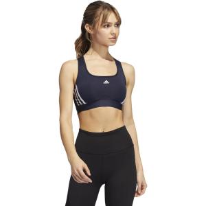 adidas Women’s Training Medium Support 3 Stripes Bra(Ink/White)