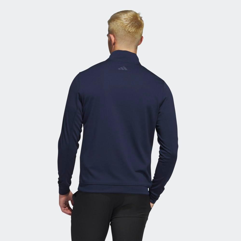 imageadidas Mens Elevated Quarter Zip Golf PulloverCollegiate Navy