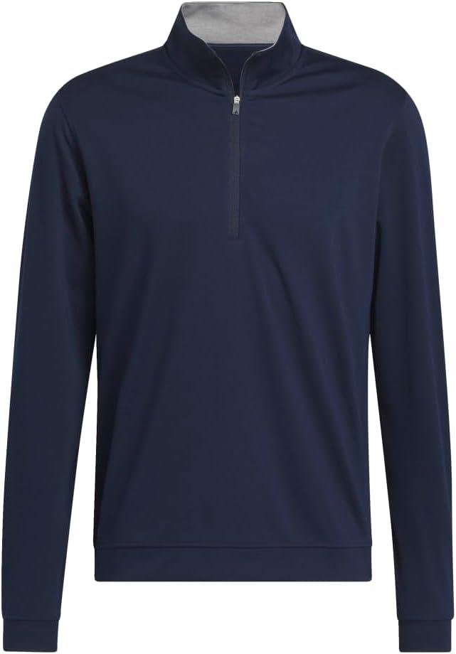 imageadidas Mens Elevated Quarter Zip Golf PulloverCollegiate Navy