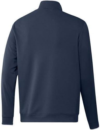imageadidas Mens Elevated Quarter Zip Golf PulloverCrew Navy