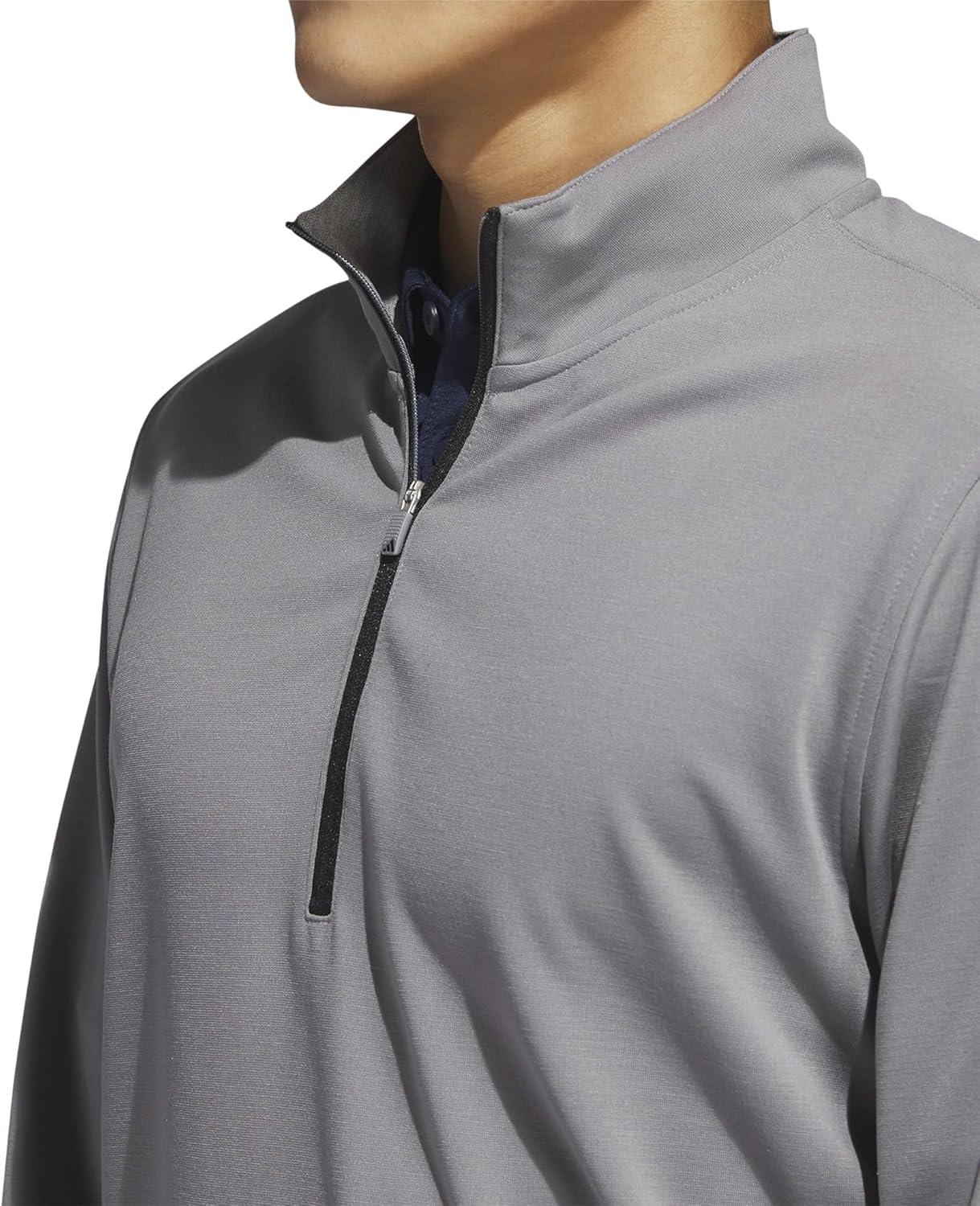 imageadidas Mens Elevated Quarter Zip Golf PulloverGrey Three