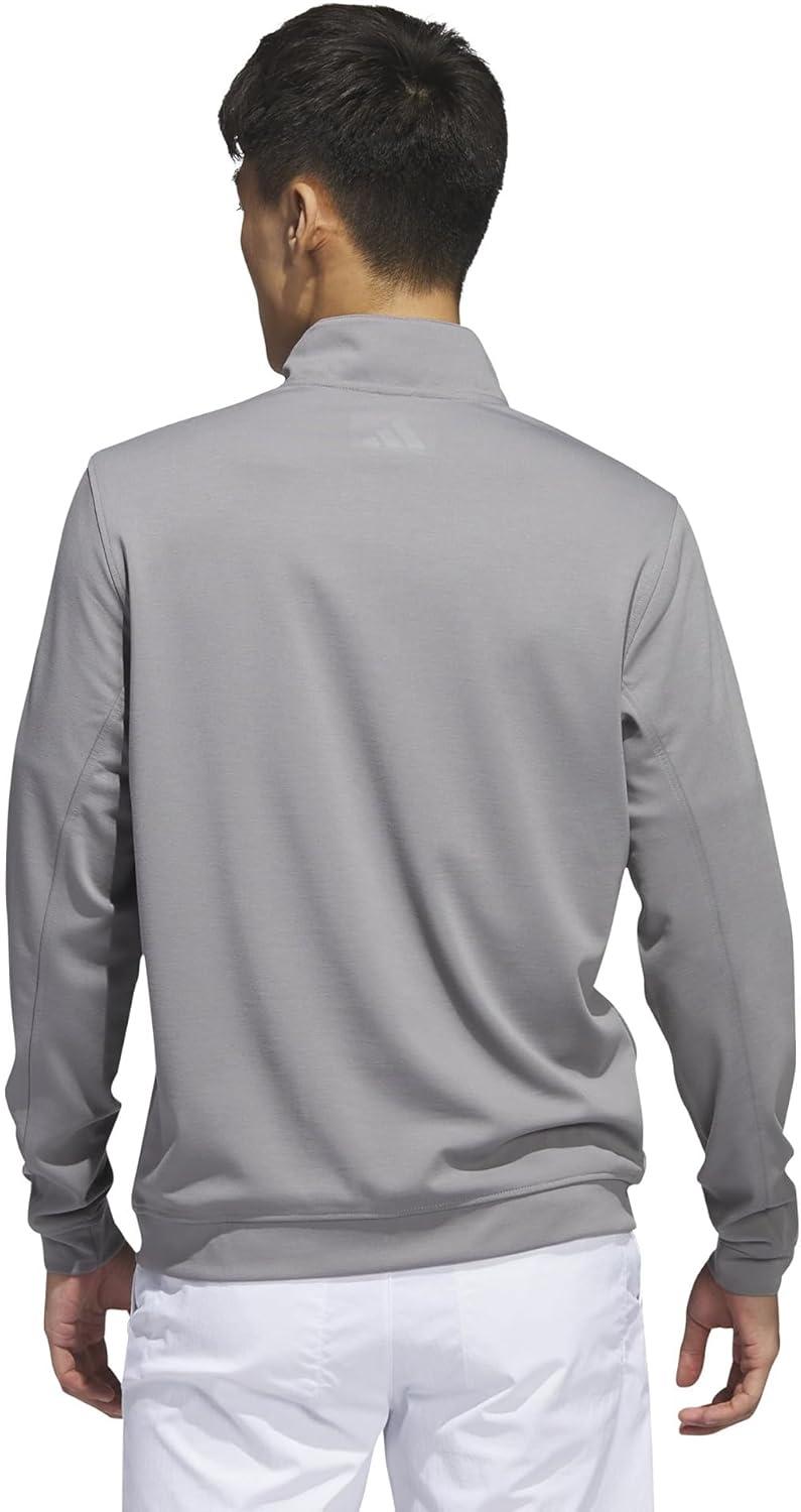 imageadidas Mens Elevated Quarter Zip Golf PulloverGrey Three