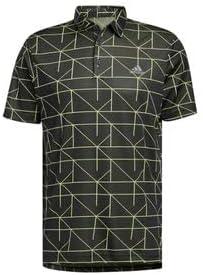 imageadidas Mens Jacquard Golf Polo ShirtBlackPulse Lime