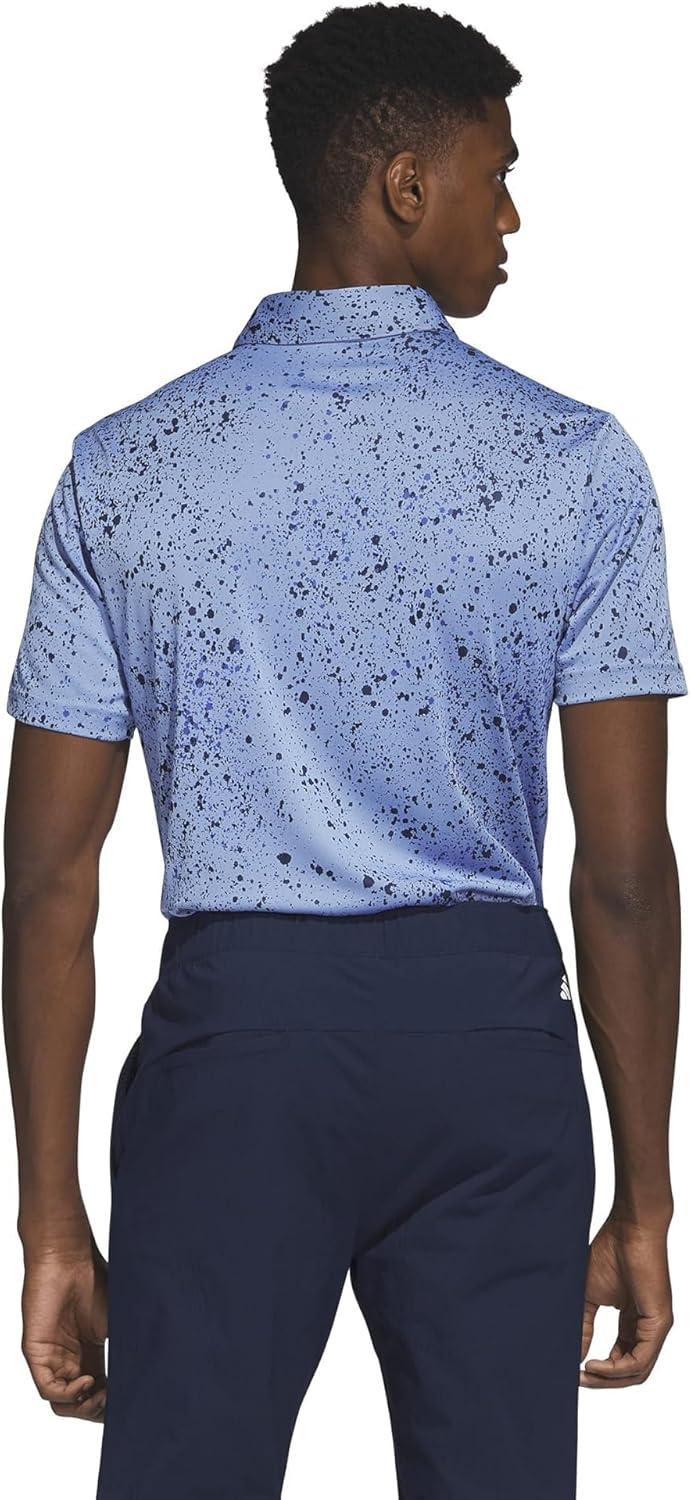 imageadidas Mens Jacquard Golf Polo ShirtBlue FusionCollegiate NavyLucid Blue