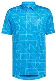 imageadidas Mens Jacquard Golf Polo ShirtBlue RushSemi Mint Rush
