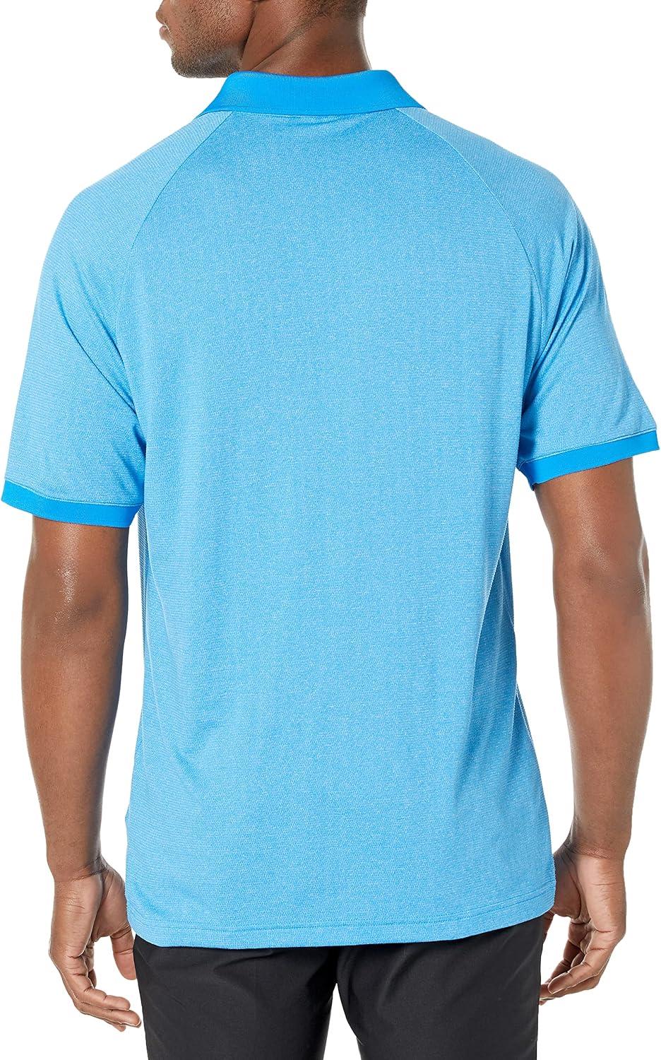 imageadidas Mens Jacquard Golf Polo ShirtBlue RushWhite