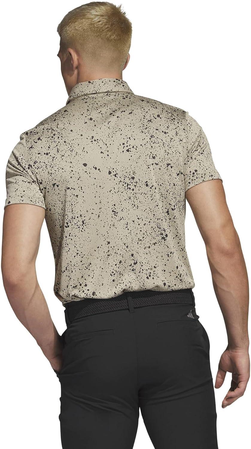 imageadidas Mens Jacquard Golf Polo ShirtHempBlackOlive Strata