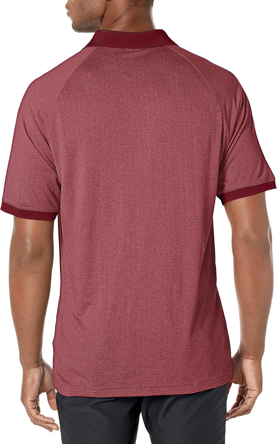 imageadidas Mens Jacquard Golf Polo ShirtLegacy BurgundyWhite