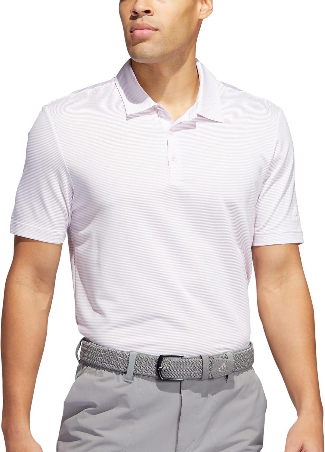 imageadidas Mens Ottoman Golf Polo ShirtAlmost PinkWhite