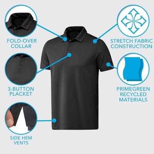 imageadidas Mens Ottoman Golf Polo ShirtBlue RushSemi Mint Rush