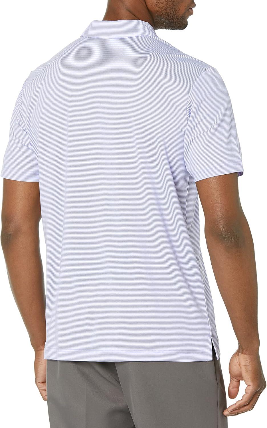 imageadidas Mens Ottoman Golf Polo ShirtLight PurpleWhite