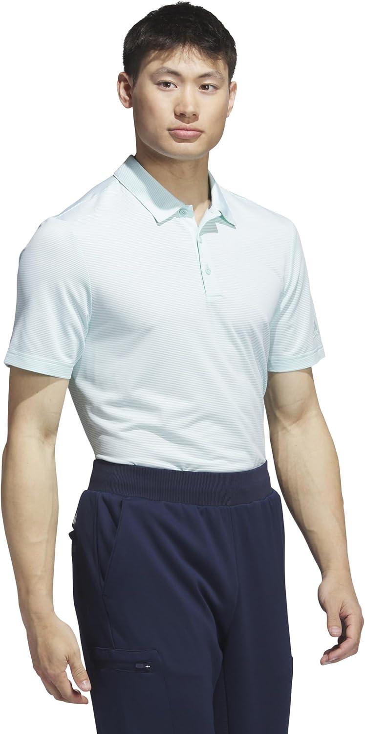 imageadidas Mens Ottoman Golf Polo ShirtSemi Flash AquaWhite