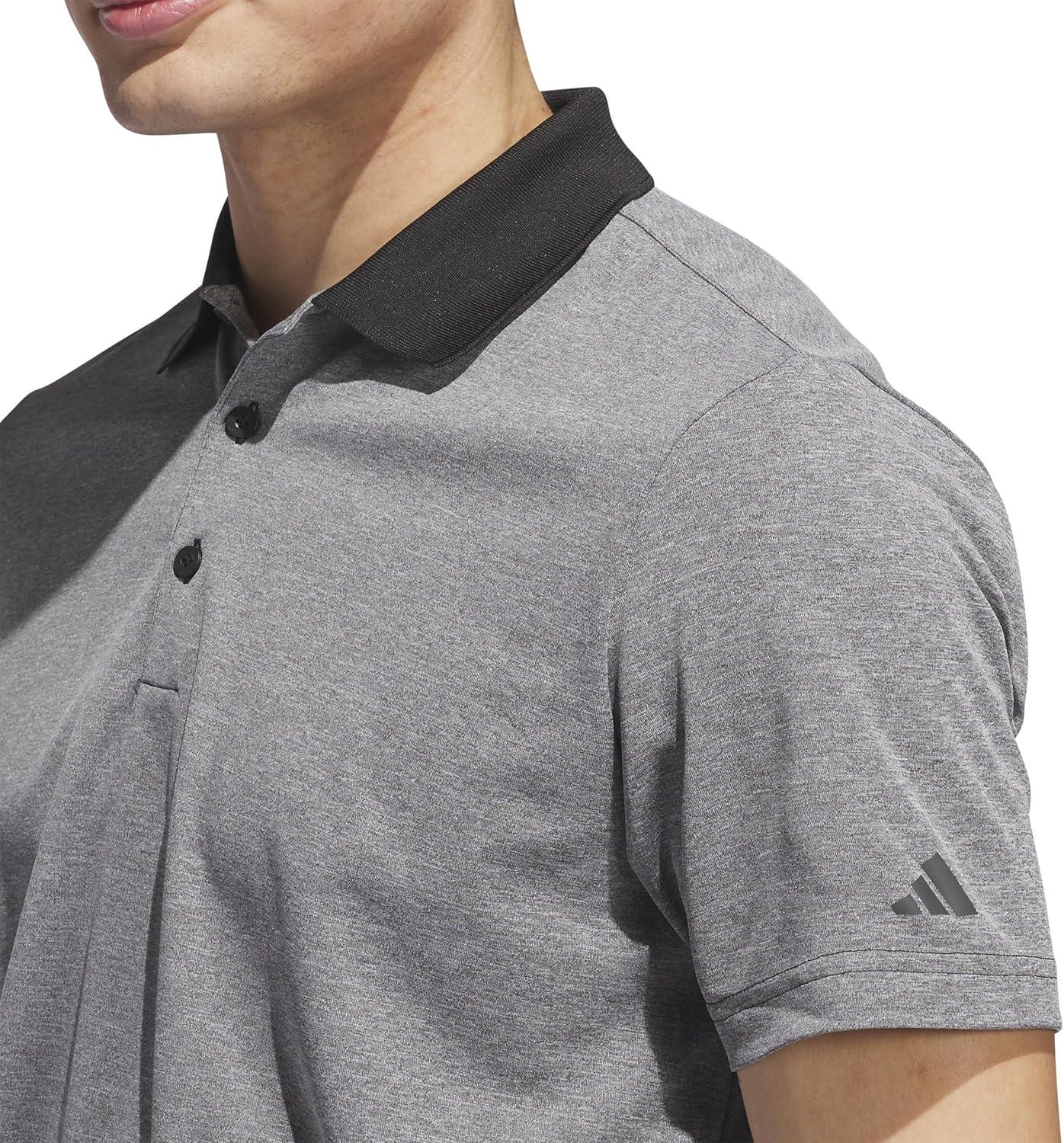 imageadidas Mens Performance Heathered Polo ShirtBlack