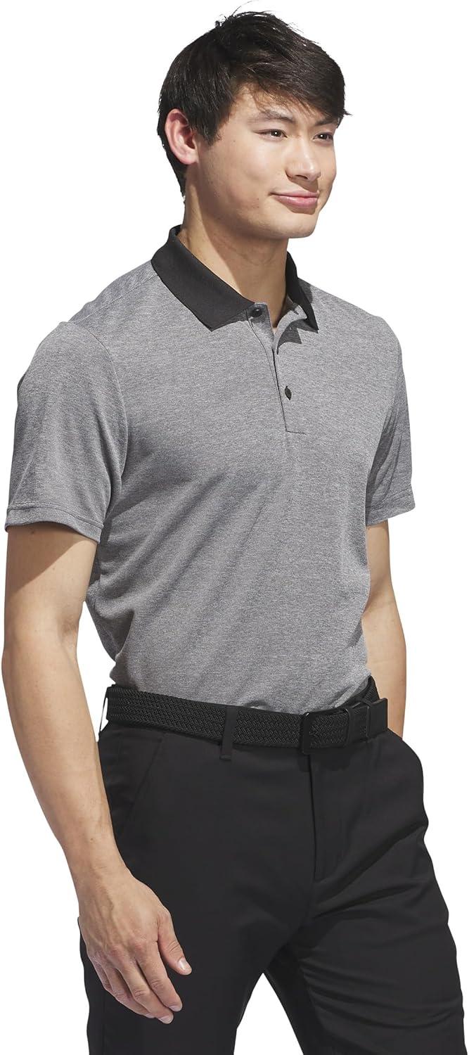 imageadidas Mens Performance Heathered Polo ShirtBlack