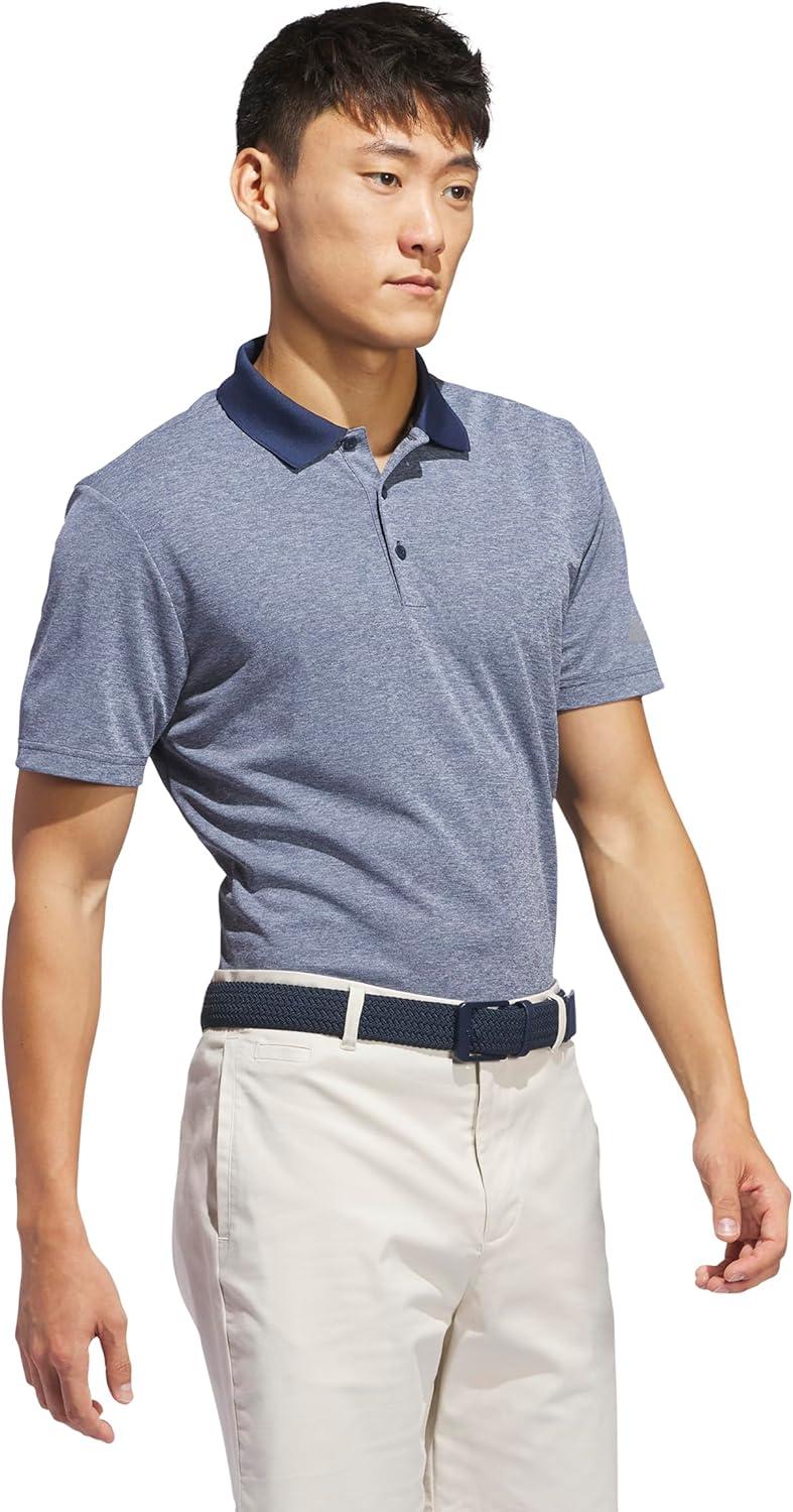 imageadidas Mens Performance Heathered Polo ShirtBlue