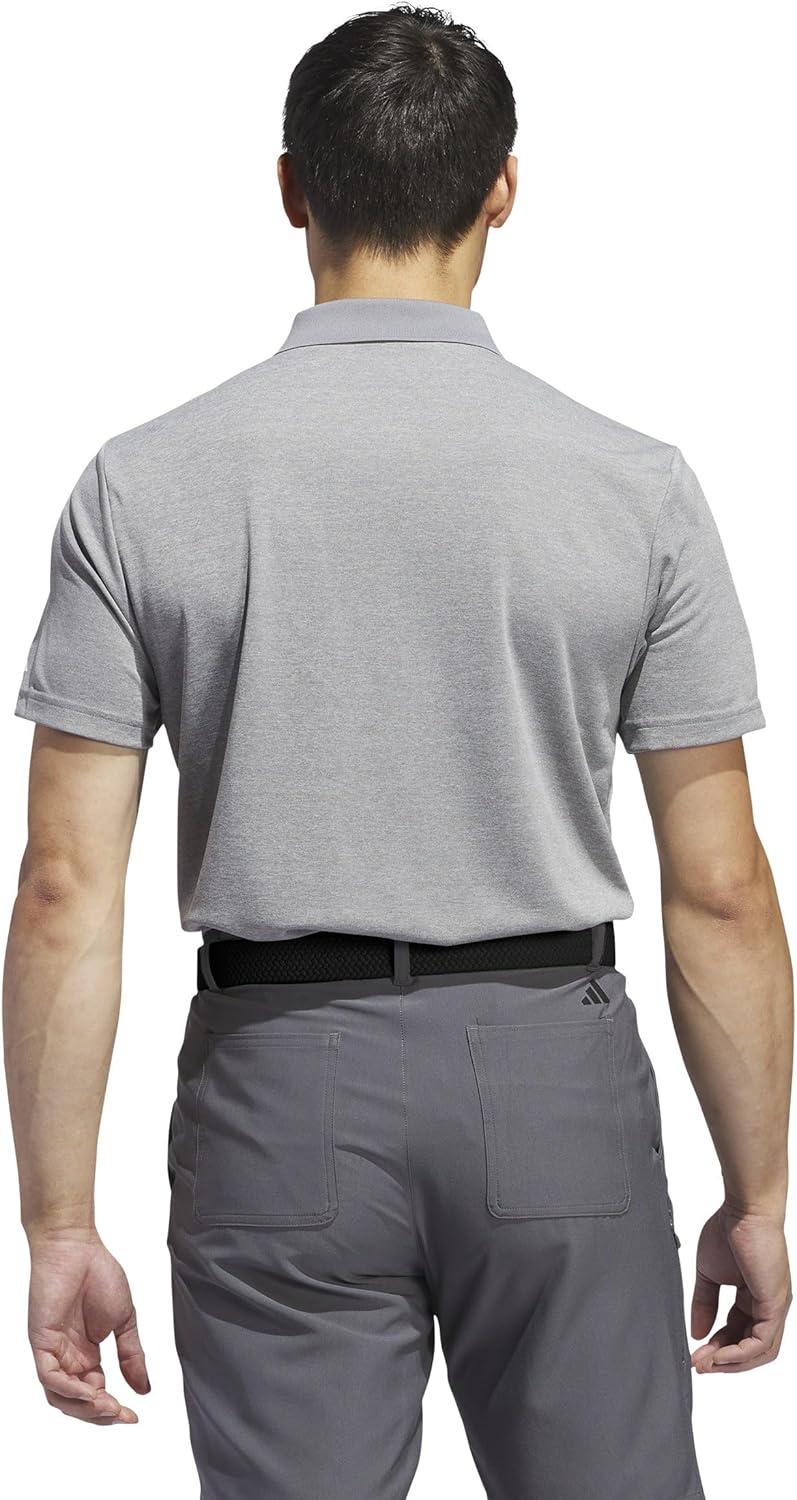 imageadidas Mens Performance Heathered Polo ShirtGrey Three