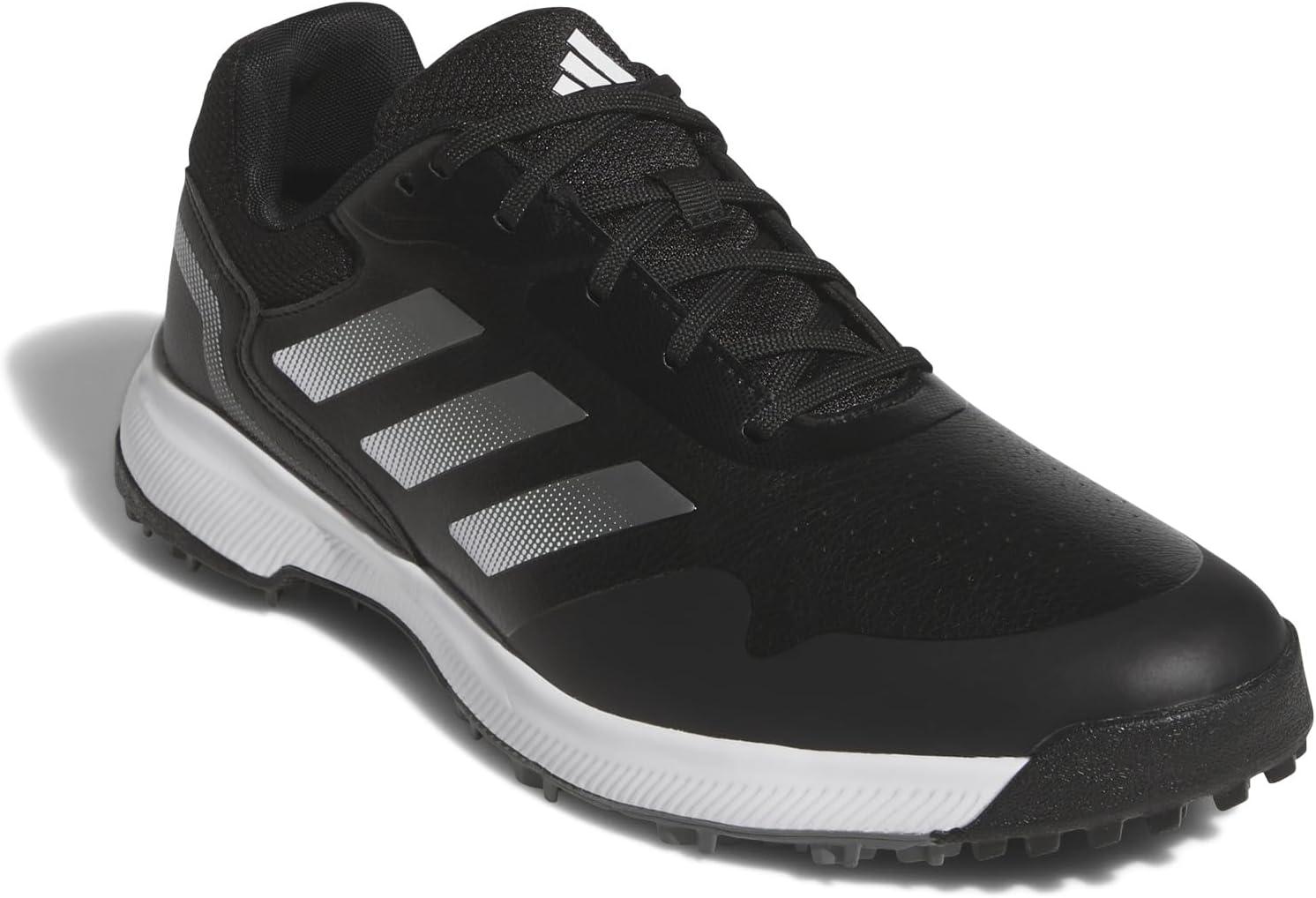 imageadidas Mens Traxion Response Spikeless Golf ShoeCore BlackSilver MetFtwr White