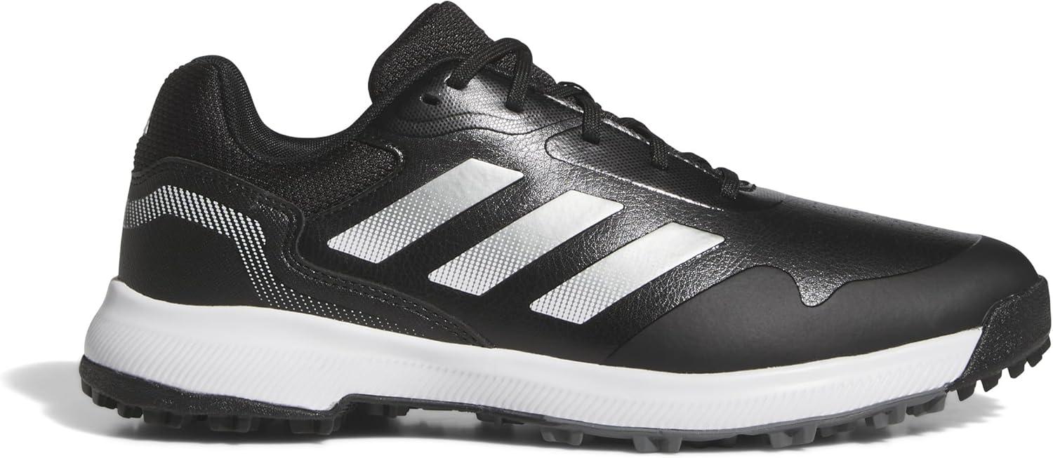 imageadidas Mens Traxion Response Spikeless Golf ShoeCore BlackSilver MetFtwr White