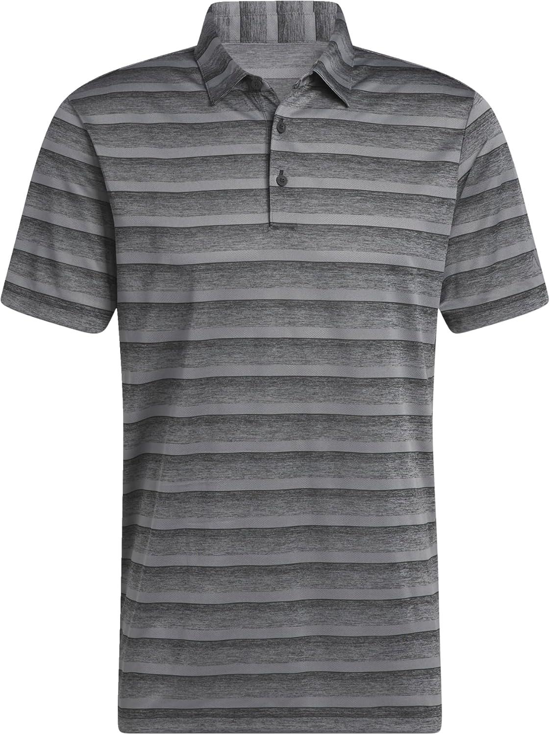 imageadidas Mens TwoColor Stripe Polo ShirtBlackGrey Four