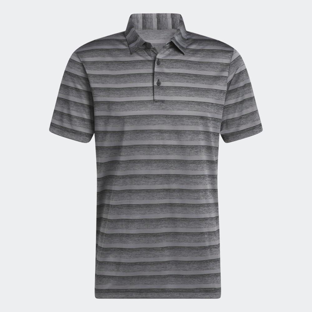 imageadidas Mens TwoColor Stripe Polo ShirtBlackGrey Four