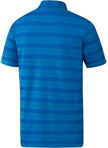 imageadidas Mens TwoColor Stripe Polo ShirtBlue RushSemi Mint Rush