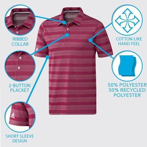 imageadidas Mens TwoColor Stripe Polo ShirtBlue RushSemi Mint Rush