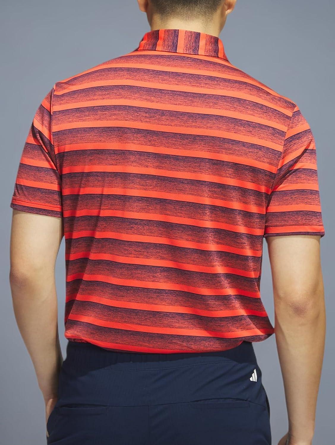 imageadidas Mens TwoColor Stripe Polo ShirtCollegiate NavyBright Red