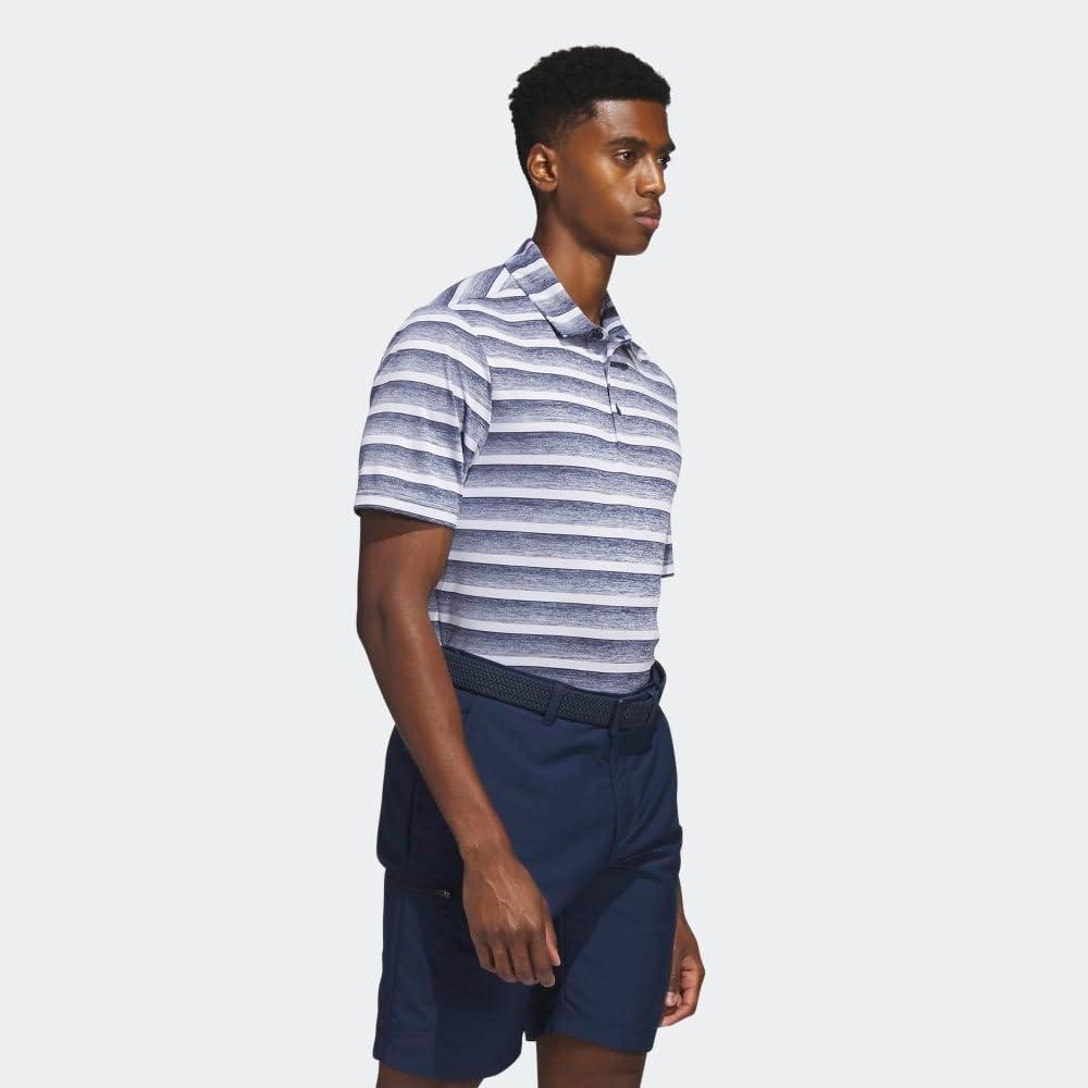imageadidas Mens TwoColor Stripe Polo ShirtCollegiate NavyWhite