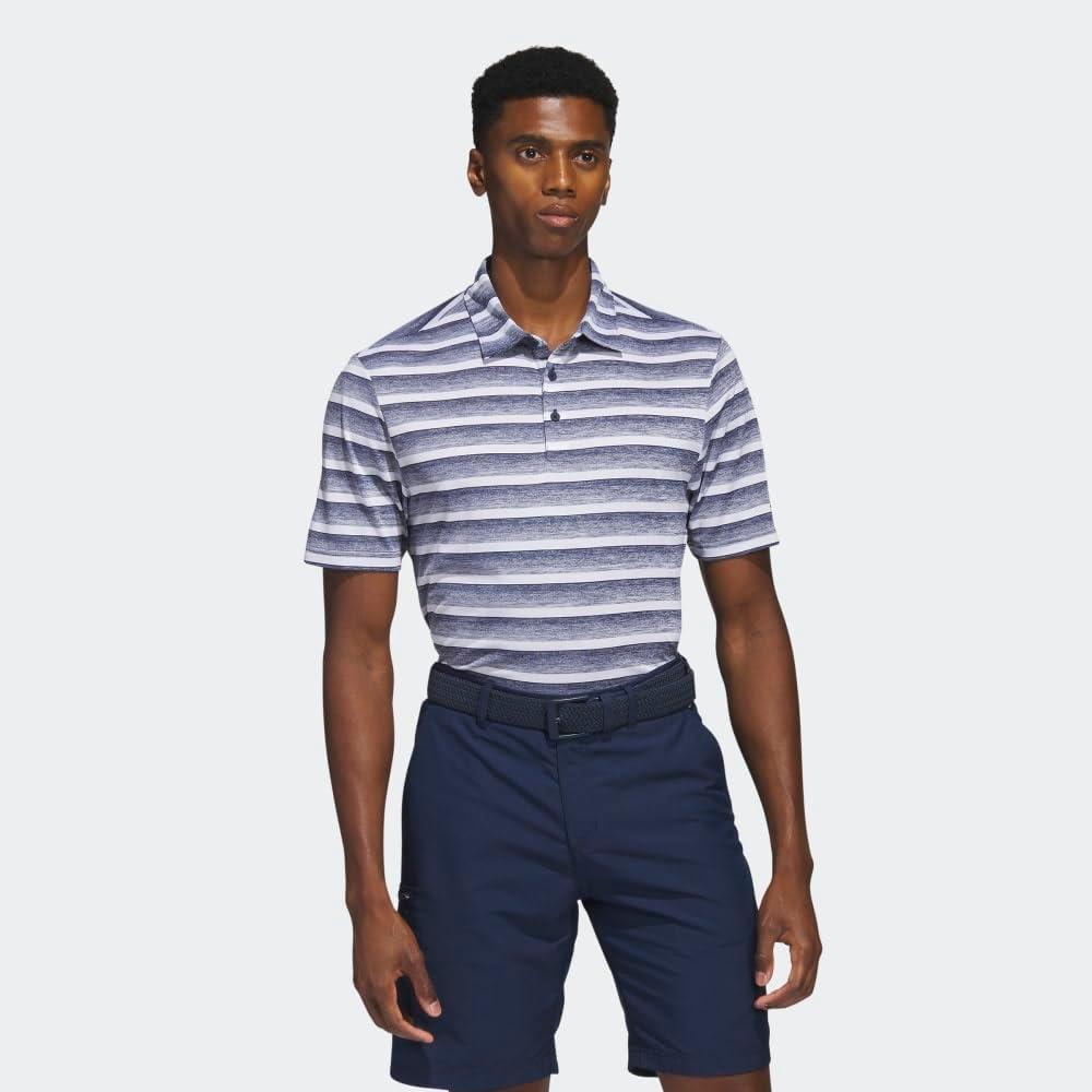 imageadidas Mens TwoColor Stripe Polo ShirtCollegiate NavyWhite
