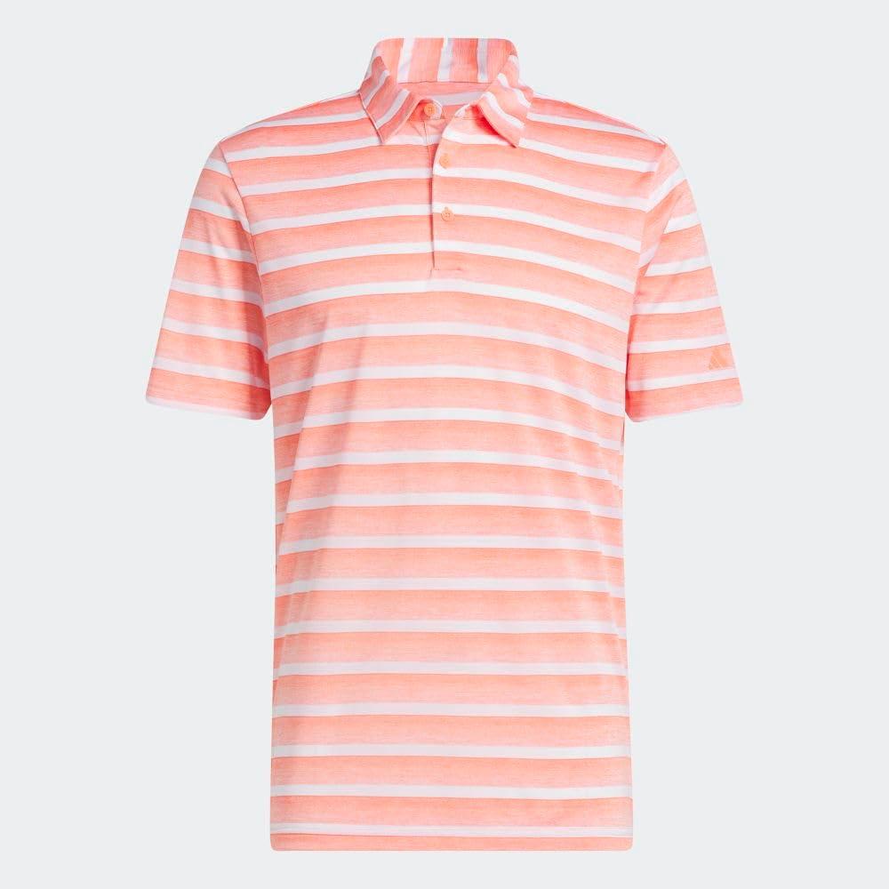 imageadidas Mens TwoColor Stripe Polo ShirtCoral FusionWhite