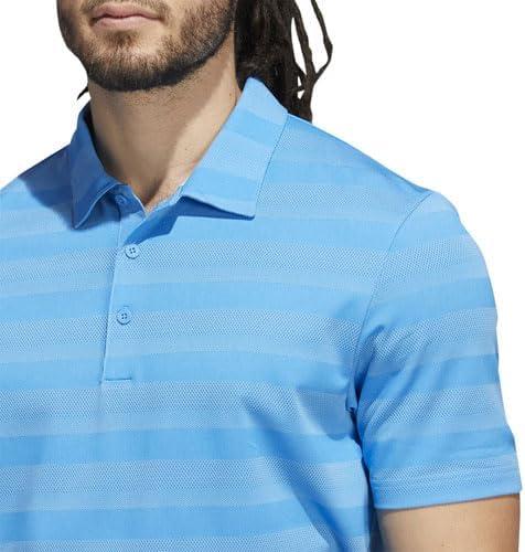 imageadidas Mens TwoColor Stripe Polo ShirtPulse BlueBliss Blue