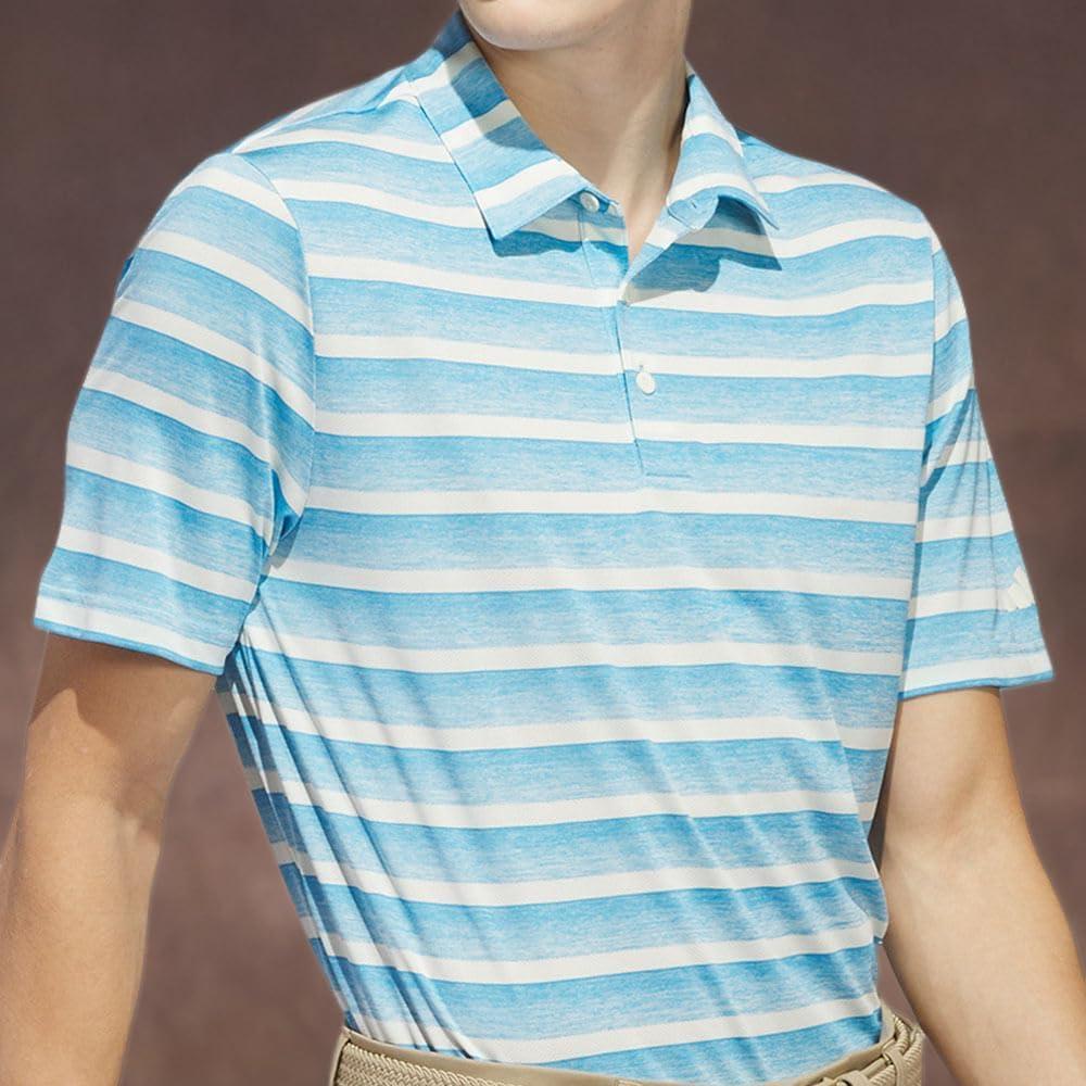 imageadidas Mens TwoColor Stripe Polo ShirtSemi Blue BurstIvory