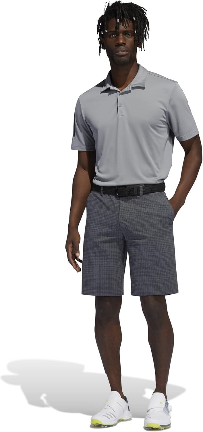 imageadidas Mens Ultimate365 Plaid Print 10 quot Golf ShortsBlack