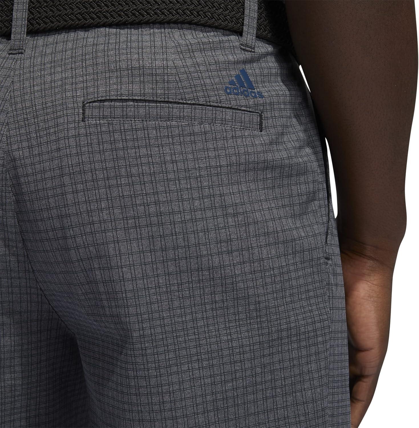 imageadidas Mens Ultimate365 Plaid Print 10 quot Golf ShortsBlack