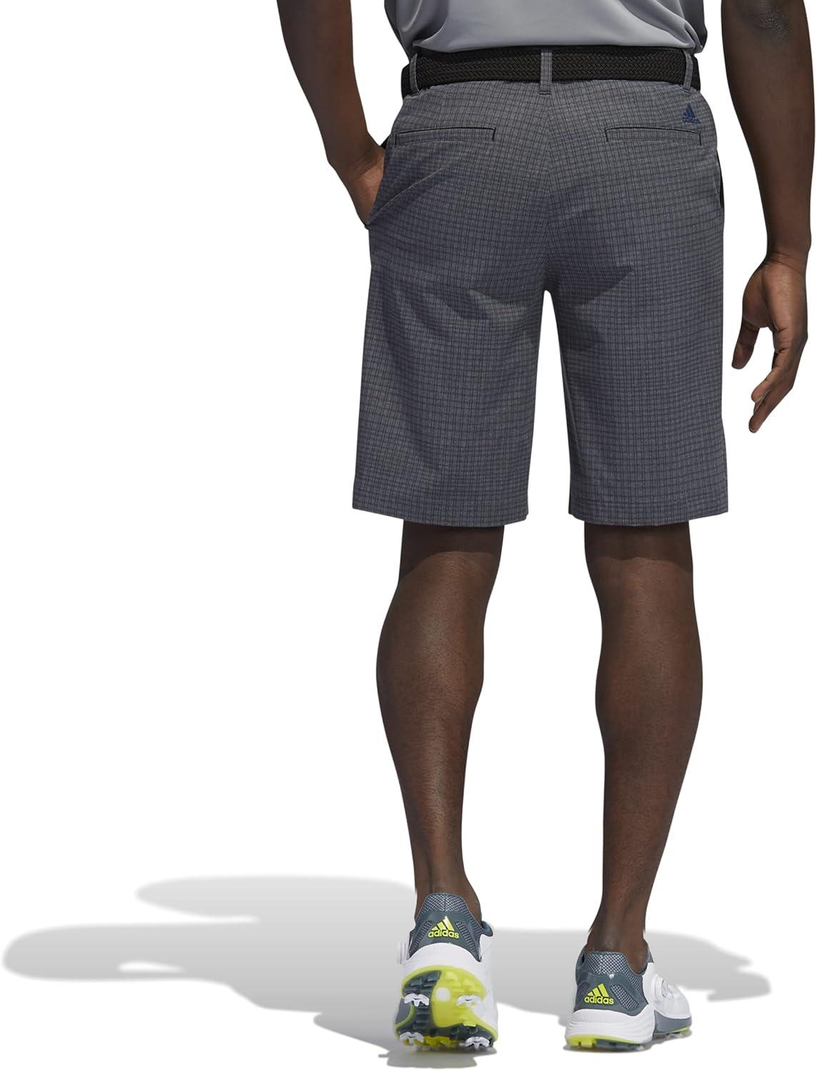 imageadidas Mens Ultimate365 Plaid Print 10 quot Golf ShortsBlack