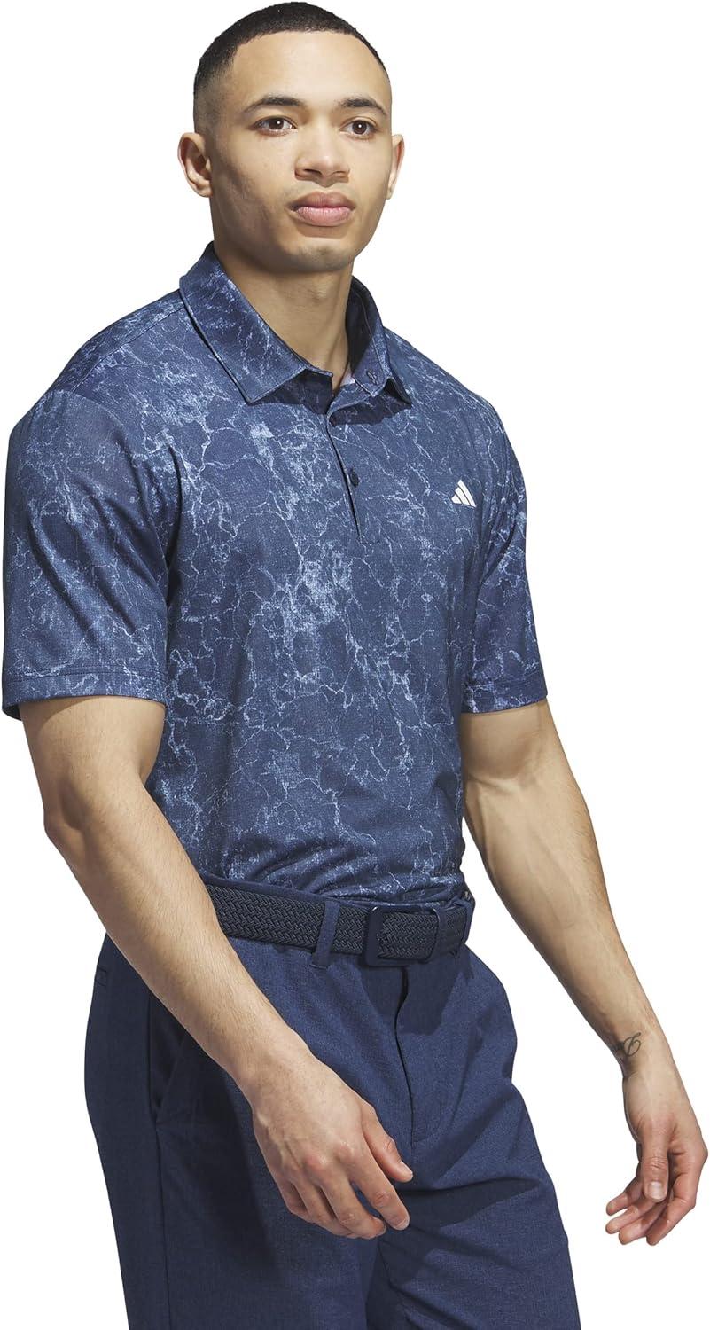 imageadidas Mens Ultimate365 Printed Golf Polo ShirtCollegiate Navy